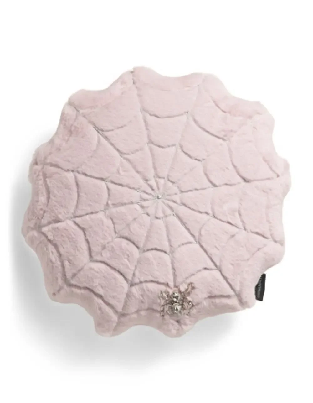 CYNTHIA ROWLEY Halloween Lilac Beaded W Broach Shaped Spider Web Pillow CHIC New